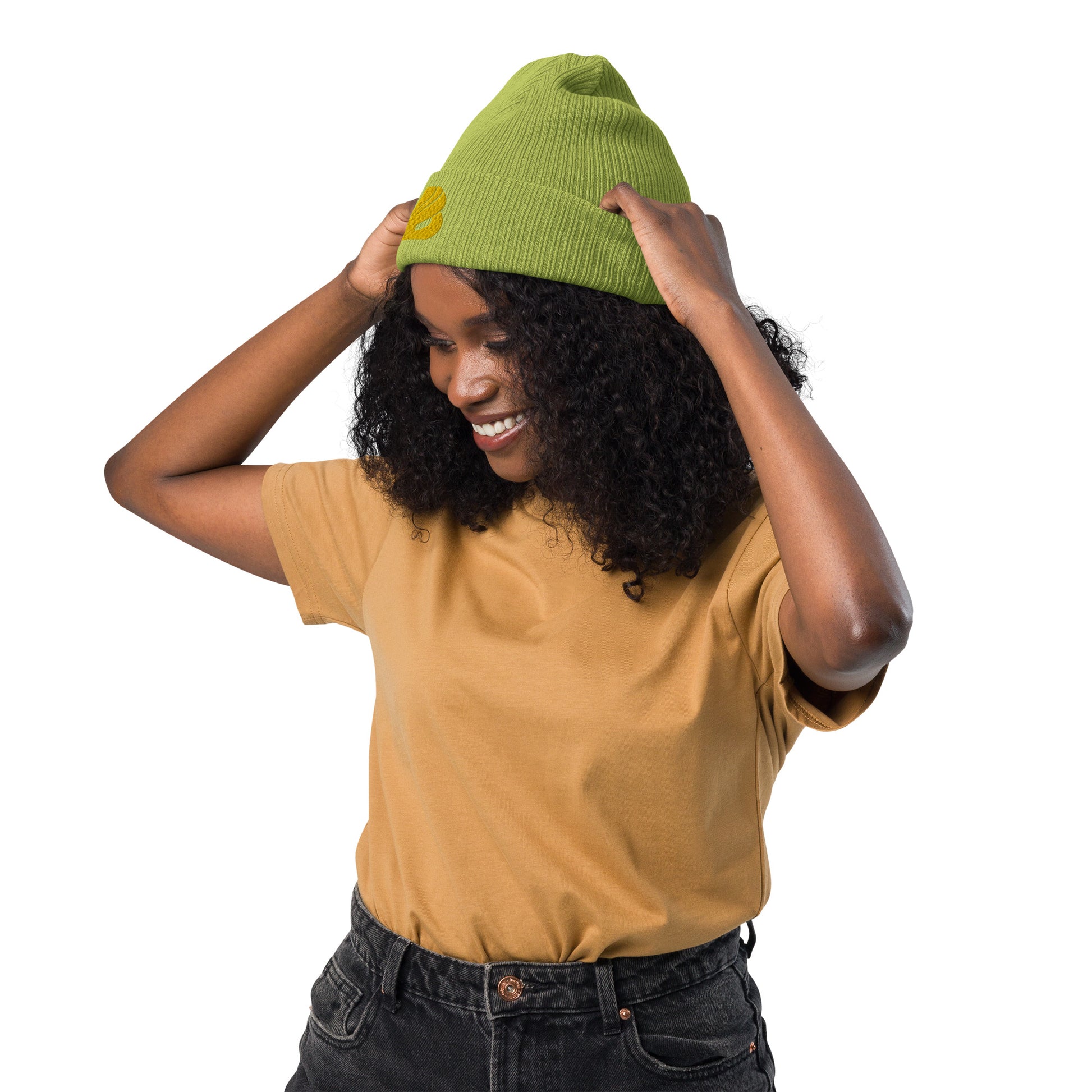 Gerippte Bio-Beanie  BONBOZZ Leaf Green  