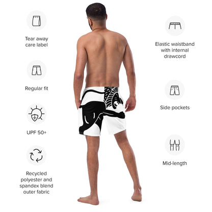 Recycelte Schwimmshorts für Herren, atmungsaktiv und schnell trocknend, mit Taschen, elastischem Bund und UV-Schutz, ideal für Sommer.