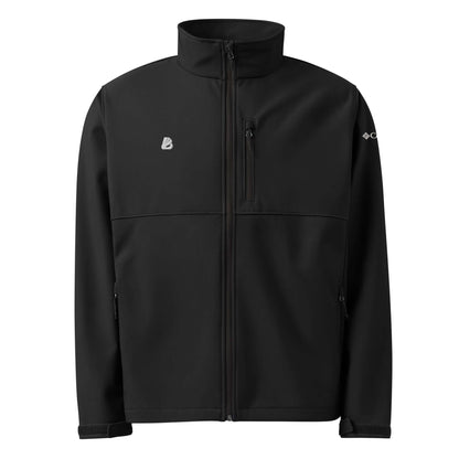 Weiche Columbia Softshell-Jacke N°1 in schwarz mit wind- und wasserabweisendem Material, ideal für Outdoor-Abenteuer.