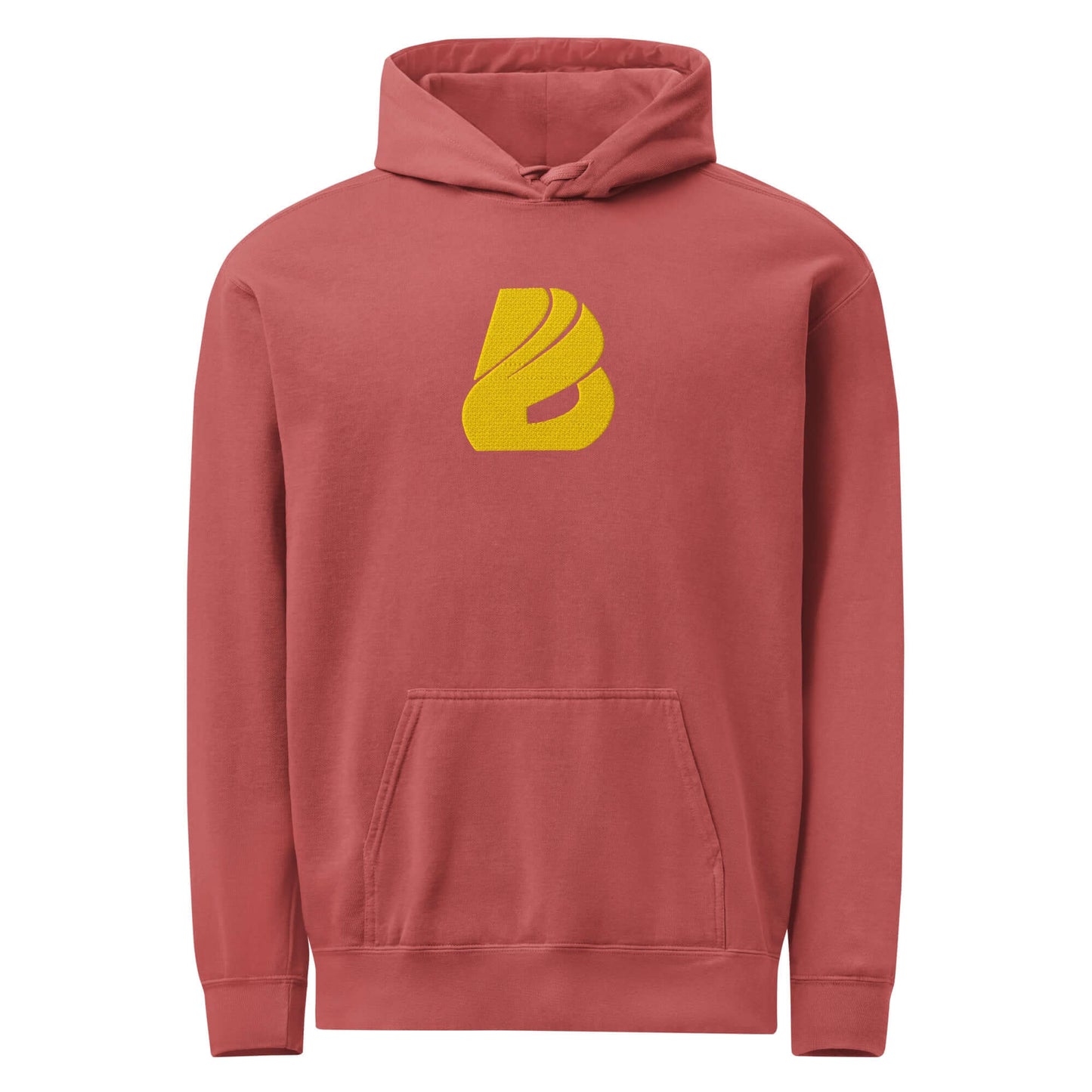 Textilgefärbter Unisex-Hoodie in eingewaschener Farbe, weiche Baumwollmischung, entspanntes Design, ideal zum Entspannen und Überziehen