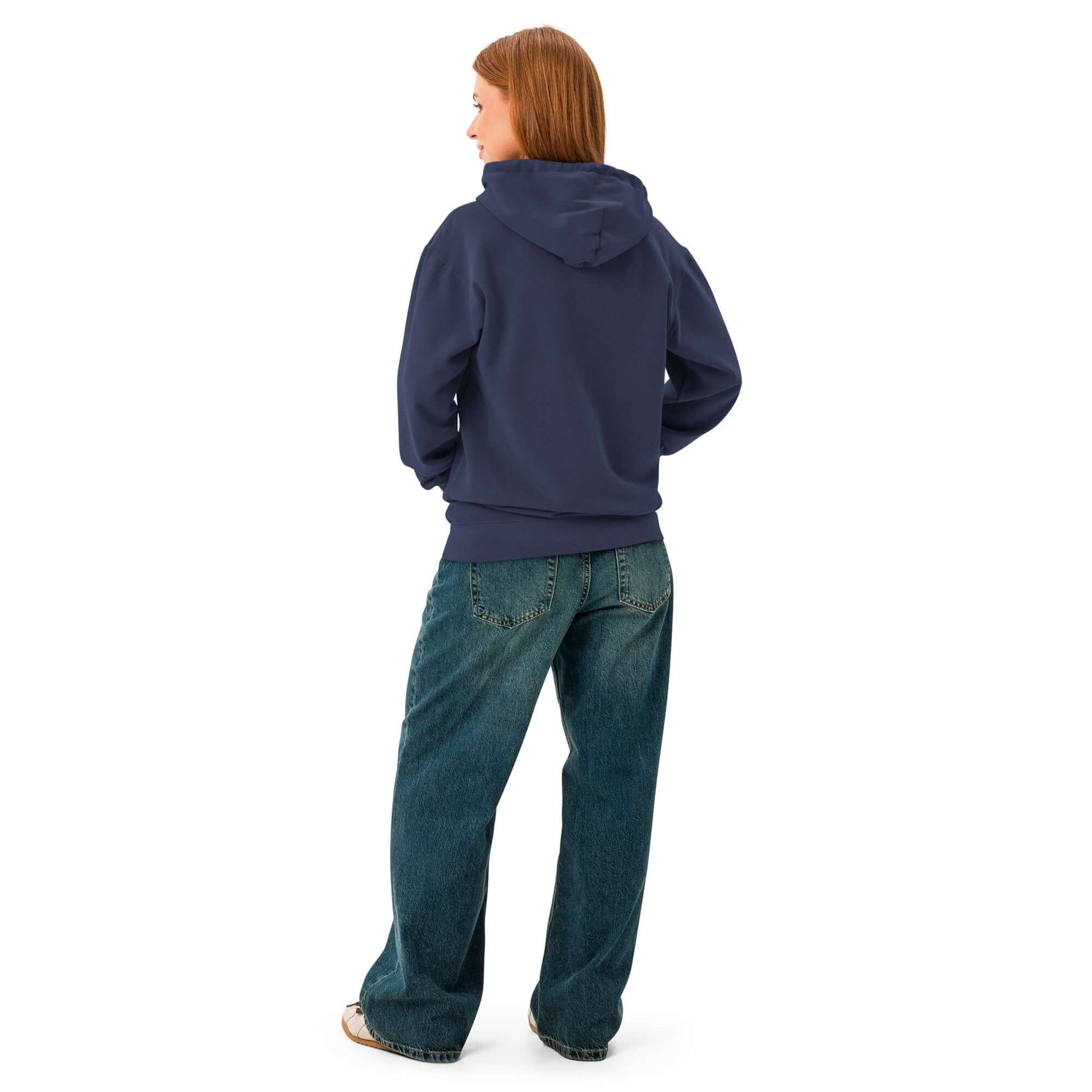 Textilgefärbter Unisex-Hoodie in Blau, ideal für Alltag und Entspannung, aus 80 % Baumwolle und 20 % Polyester.