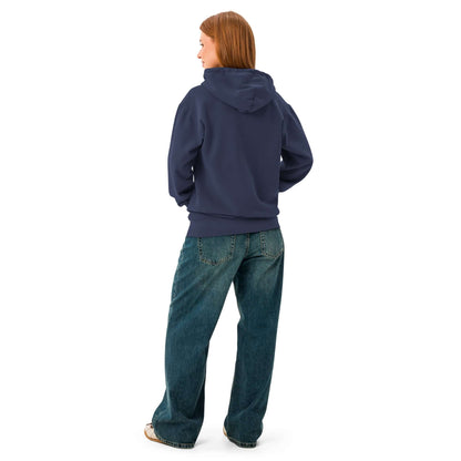 Textilgefärbter Unisex-Hoodie in Blau, ideal für Alltag und Entspannung, aus 80 % Baumwolle und 20 % Polyester.