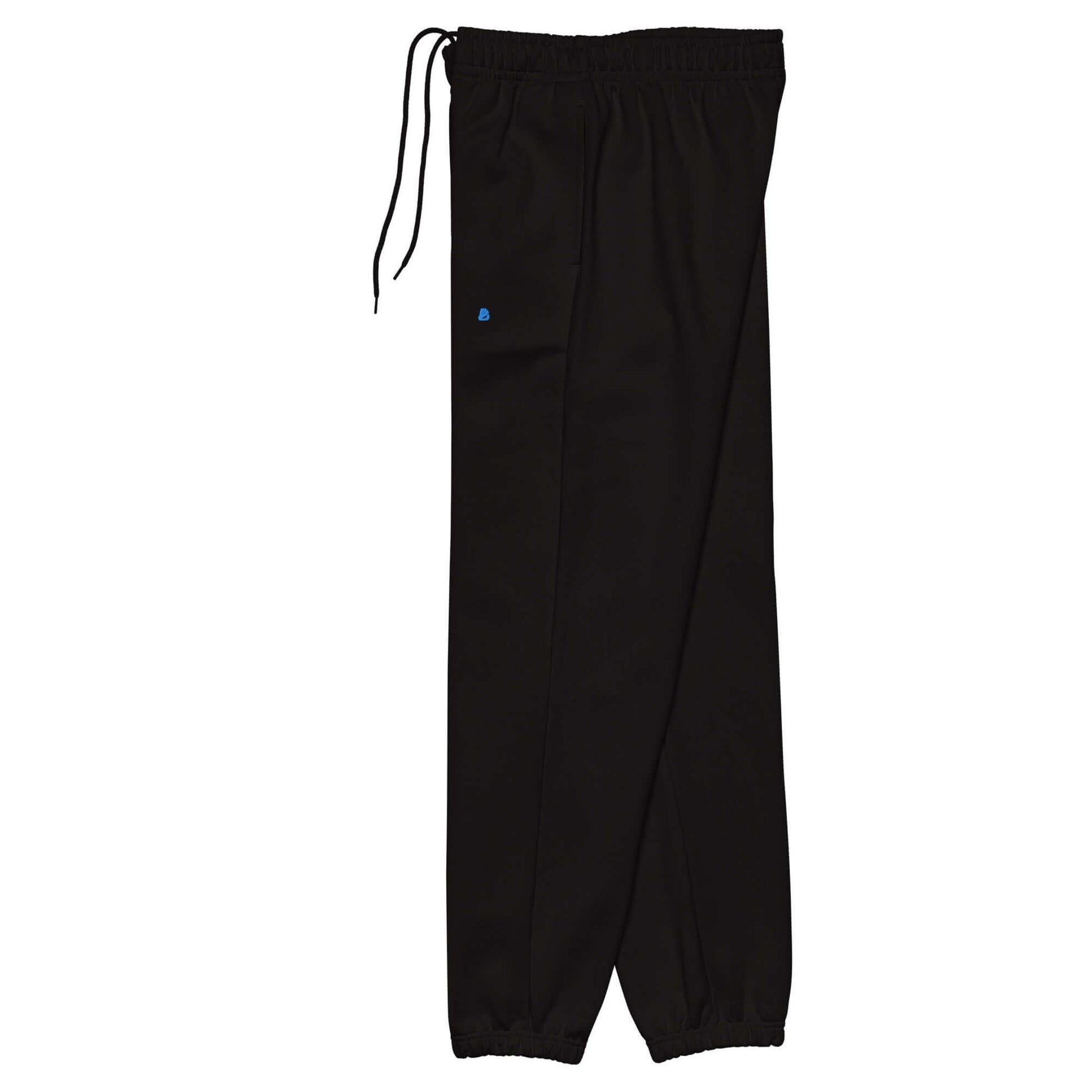 Schwere Jogginghose in Schwarz mit elastischen Bündchen und geräumiger Passform, ideal für täglichen Komfort und 90er-Jahre-Stil.
