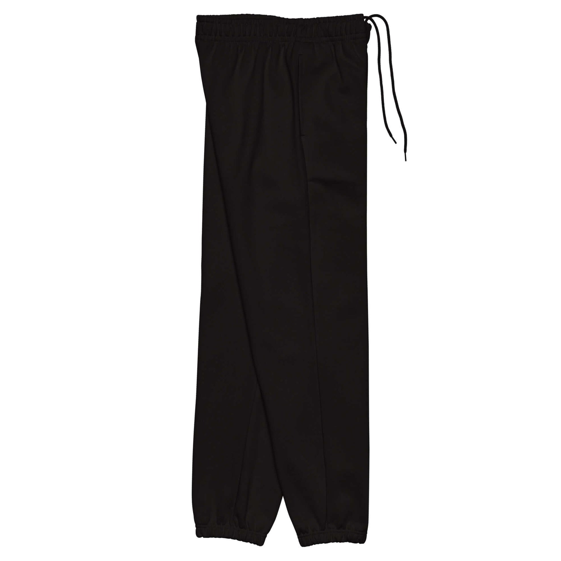 Schwarze Schwere Jogginghose im 90er-Jahre-Stil mit dickem Fleece, elastische Bündchen und tiefen Seitentaschen für Komfort den ganzen Tag.