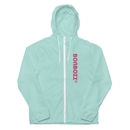 Leichter Unisex-Windbreaker mit Reißverschluss in Mintgrün mit Kapuze und wasserabweisender Beschichtung ideal für Outdoor-Abenteuer.