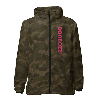 Leichter Unisex-Windbreaker mit Reißverschluss in Tarnmuster-Design, wasserabweisend, ideal für Outdoor-Abenteuer.