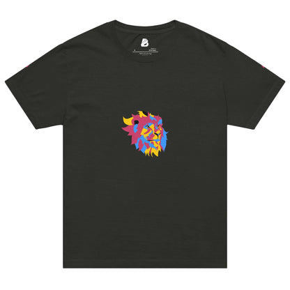 Oversized-Unisex-T-Shirt with colorful lion graphic, 100% cotton, vintage look