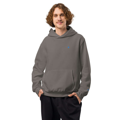 Schwerer Oversized Hoodie in gray, featuring a soft, brushed fleece material and spacious fit for ultimate comfort.