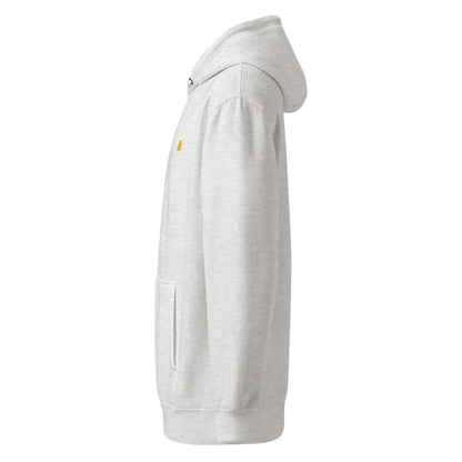 Mittelschwerer Unisex Premium-Hoodie in Heather Gray side view