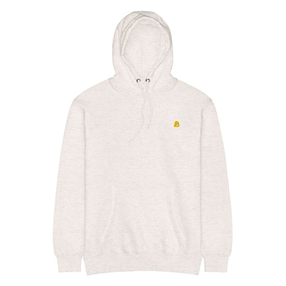 Mittelschwerer Unisex Premium-Hoodie in Beige, ideal für Alltag und Schichten, aus Baumwolle und recyceltem Polyester