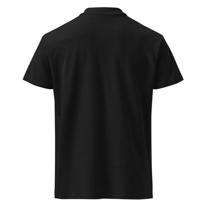 Premium-Piqué-Poloshirt N°0 in black, featuring a ribbed collar and classic fit ideal for comfort and elegance.