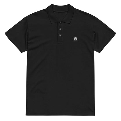 Black Premium-Piqué-Poloshirt N°0 with ribbed collar and button placket, made from 100% ring-spun cotton for all-day comfort.