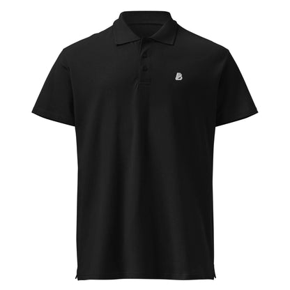 Premium-Piqué-Poloshirt N°0 in black with elegant button placket, made from soft, thick fabric for all-day comfort and style.