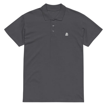 Premium-Piqué-Poloshirt N°0 in charcoal grey, featuring a soft, thick fabric with a button placket for a stylish and comfortable fit.