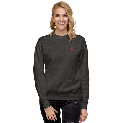 Unisex-Premium-Pullover N°1 featuring classic fit with ribbed crew neck, charcoal color, ideal for streetwear or casual use.