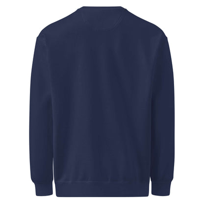Unisex Pullover in navy blue with vintage feel and relaxed fit, made of ring-spun cotton and polyester.