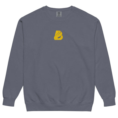 Unisex Pullover in vintage-washed grey with logo, made of 80% ringspun cotton, relaxed fit, perfect for everyday wear.