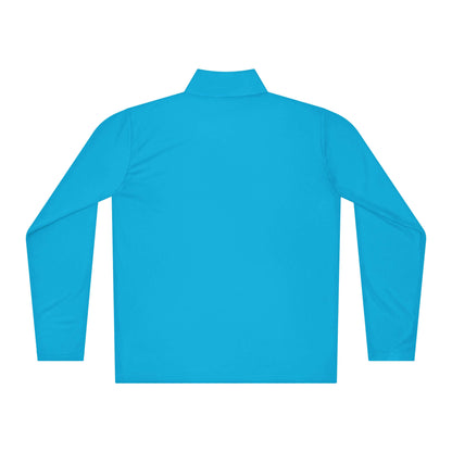 Leichter Pullover mit Viertel-Reißverschluss in Blau, Rückansicht