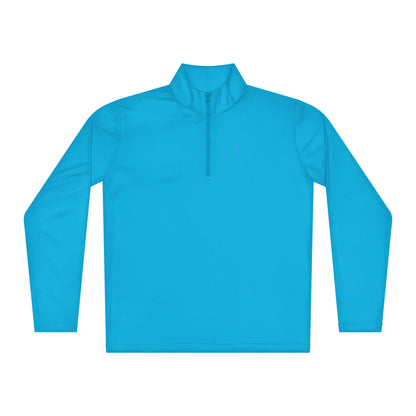 Leichter Pullover mit Viertel-Reißverschluss in Blau, feuchtigkeitsableitend, geruchsabweisend, ideal für sportliche Aktivitäten und Alltag.