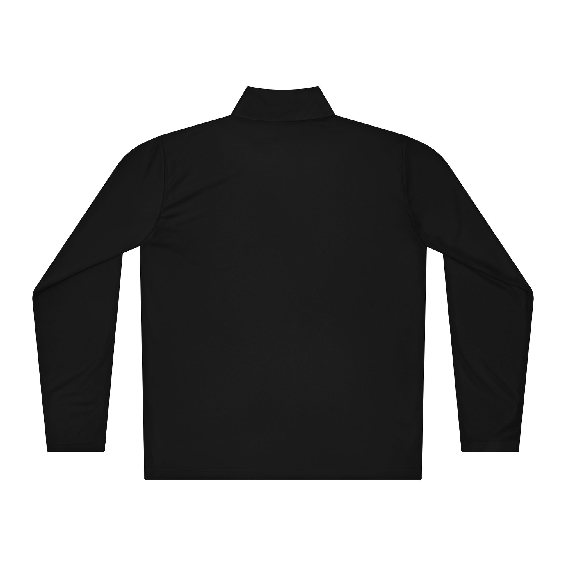 Schwarzer ultraleichter Pullover mit Viertel-Reißverschluss und langer Ärmelansicht.
