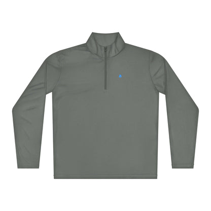 Leichter Pullover mit Viertel-Reißverschluss in Grau aus 100% Polyester, ideal für Sport oder Freizeit, feuchtigkeitsableitend und bequem.