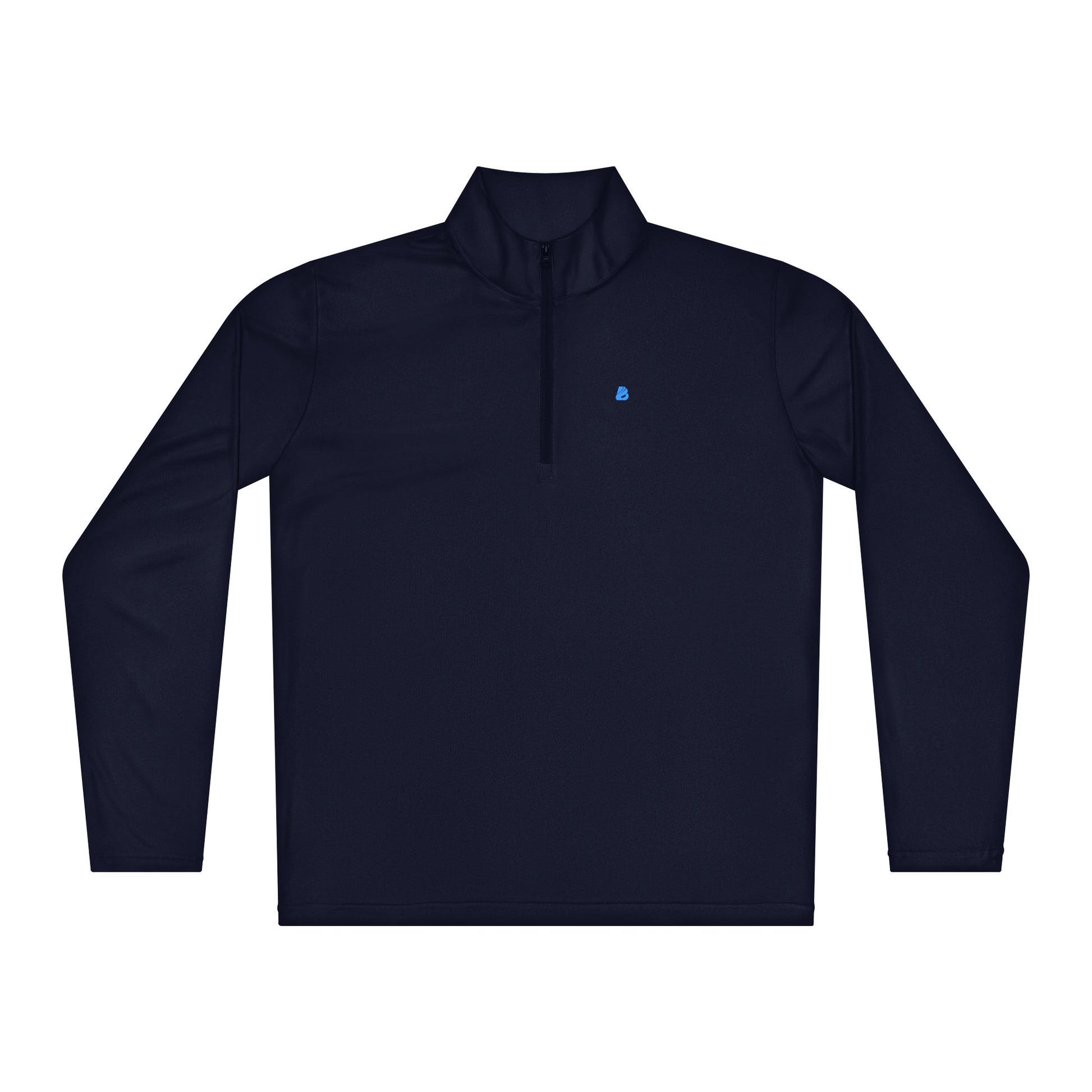 Leichter Pullover mit Viertel-Reißverschluss in Dunkelblau, feuchtigkeitsableitend, ultraleicht, aus 100% Polyester, ideal für Zwiebellook.