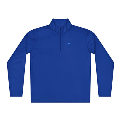 Leichter Pullover mit Viertel-Reißverschluss aus 100 % Polyester, farbbeständig, ideal für Lagenlook, in Blau