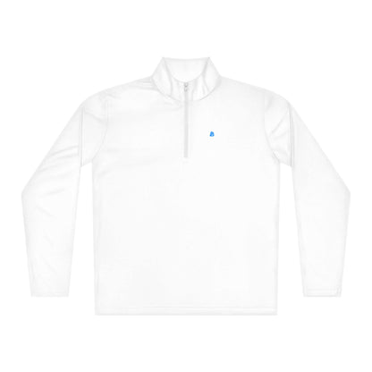 Leichter Pullover mit Viertel-Reißverschluss in Weiß, ideal für Sport und Alltag, feuchtigkeitsableitend und geruchsabweisend.