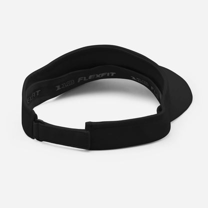 Black Visor N°1 with adjustable strap and moisture-wicking fabric, perfect for sun protection.