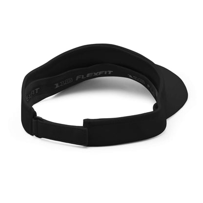 Alt Tag: Visor N°1 back view, black embroidered visor with Velcro closure, moisture-wicking fabric to protect eyes from sun and sweat.