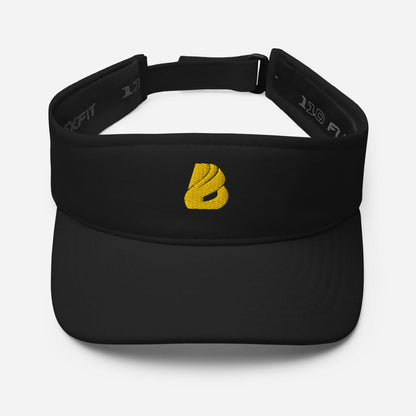 Visor N°1 embroidered black visor with adjustable strap, perfect for sun protection and moisture-wicking, ideal for sports and outdoor activities.