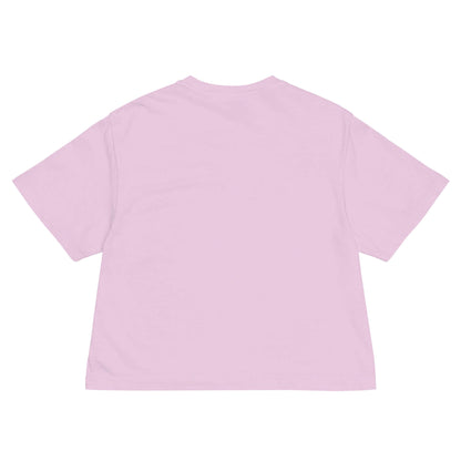 Schweres Damen T-Shirt im Boxy-Schnitt in Pastellrosa, aus 100% Baumwolle, perfekt für entspanntes und umweltfreundliches Tragen.