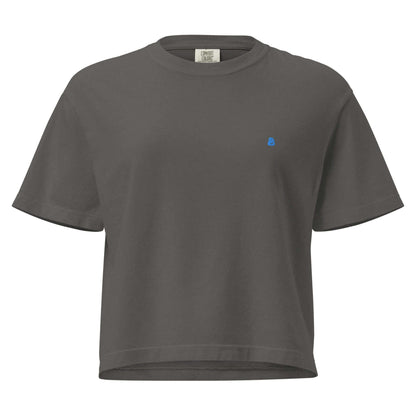 Schweres Damen T-Shirt im Boxy-Schnitt aus 100% Baumwolle in neutraler Farbe, bequem und umweltfreundlich, Vorderansicht.