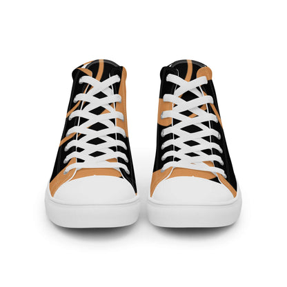 High-Top Leinenschuhe für Damen N°1 mit weißer Schnürung und gepolstertem Kragen