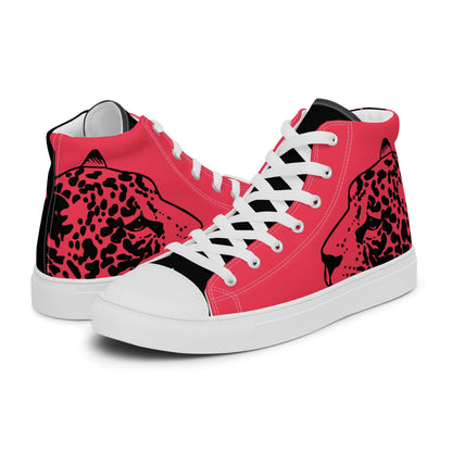 High-Top Leinenschuhe für Damen N°3 with leopard print, white laces, and black accents.