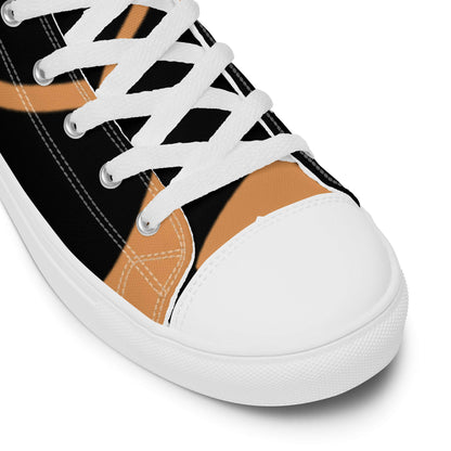 High-Top Leinenschuhe für Damen N°1, stilvoller Schuh mit weißer Gummisohle und Schnürsenkeln