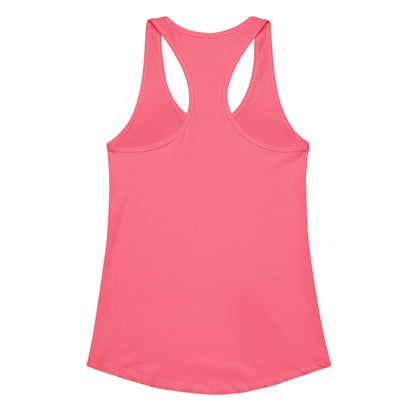 Ideales Racerback-Tanktop für Damen in Rosa, leicht und atmungsaktiv, perfekt für Sport und Freizeit, mit dezenten Nähten.