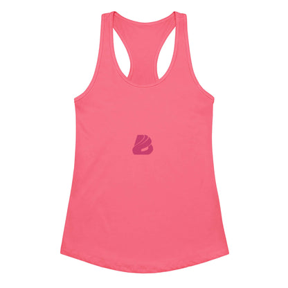 Pink Ideales Racerback-Tanktop für Damen with soft, stretchy fabric, perfect for workouts and casual wear.