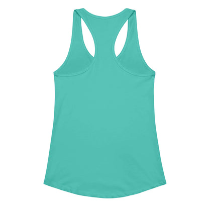 Turquoise Ideales Racerback-Tanktop für Damen, perfect for workouts and casual wear, featuring a seamless design and breathable fabric.