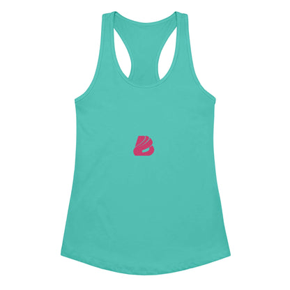 Ideales Racerback-Tanktop für Damen, elegantes mintgrünes Oberteil mit dezentem Design, perfekt für Sport und Freizeit.