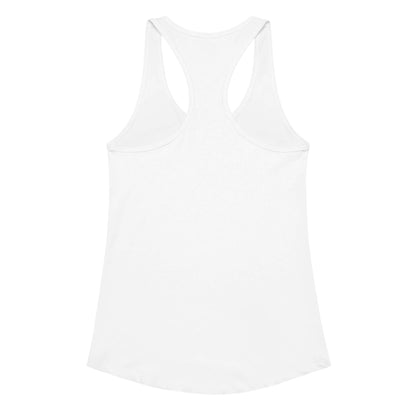 Ideales Racerback-Tanktop für Damen in Weiß, weiches und dehnbares Material, perfekt für Fitness und Freizeit