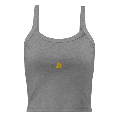 Damen Tanktop mit feiner Rippstruktur N°0 aus Airlume-Baumwolle in Grau mit dicken Trägern und mittellangem Schnitt.