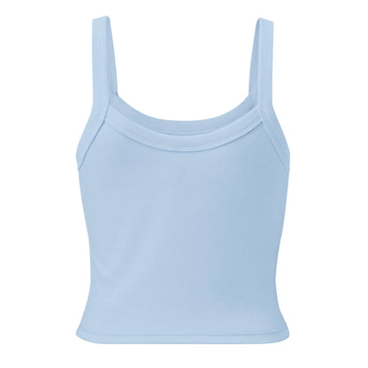 Damen Tanktop mit feiner Rippstruktur N°0 in Blau, aus weicher Airlume-Baumwolle mit dicken Trägern, ideal für Jeans oder unter einen Blazer.