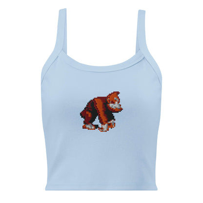 Damen Tanktop mit feiner Rippstruktur N°1 in Hellblau mit Retro-Pixel-Art-Motiv