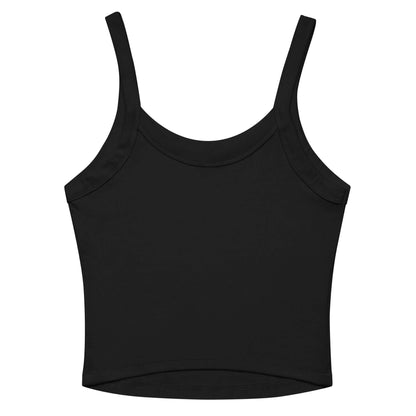 Damen Tanktop mit feiner Rippstruktur N°0 aus Mikrorippen, Airlume-Baumwolle, dicke Träger, mittellanger Schnitt, schwarz