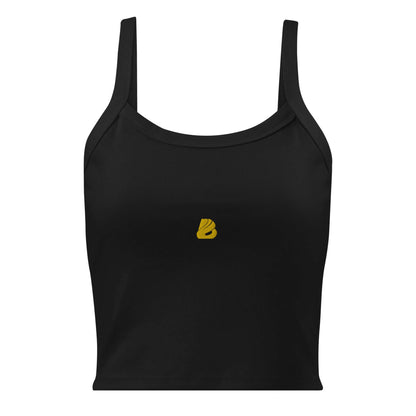 Damen Tanktop mit feiner Rippstruktur N°0 in Schwarz, aus weicher Airlume-Baumwolle mit dicken Trägern.