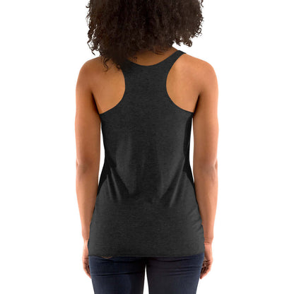 Racerback Tank-Top für Damen N°1 aus weichem, leichtem Stoff, Rückansicht, figurbetonter Schnitt mit groben Kantennähten, ideal für casual Wear.