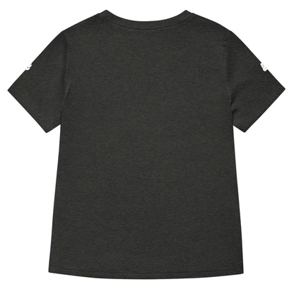 Rückansicht von Lockeres Damen T-Shirt mit V-Ausschnitt N°1 in Anthrazit, weicher Stoff und lässige Passform ideal für eleganten Look