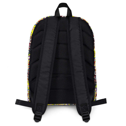 Rucksack N°3 showing cushioned shoulder straps and colorful fabric, ideal for daily use or sports, made from water-resistant polyester.