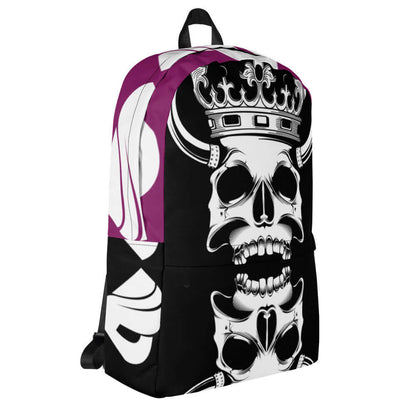 Rucksack N°1 with skull and crown design, perfect for daily use and sports with laptop compartment and waterproof polyester material